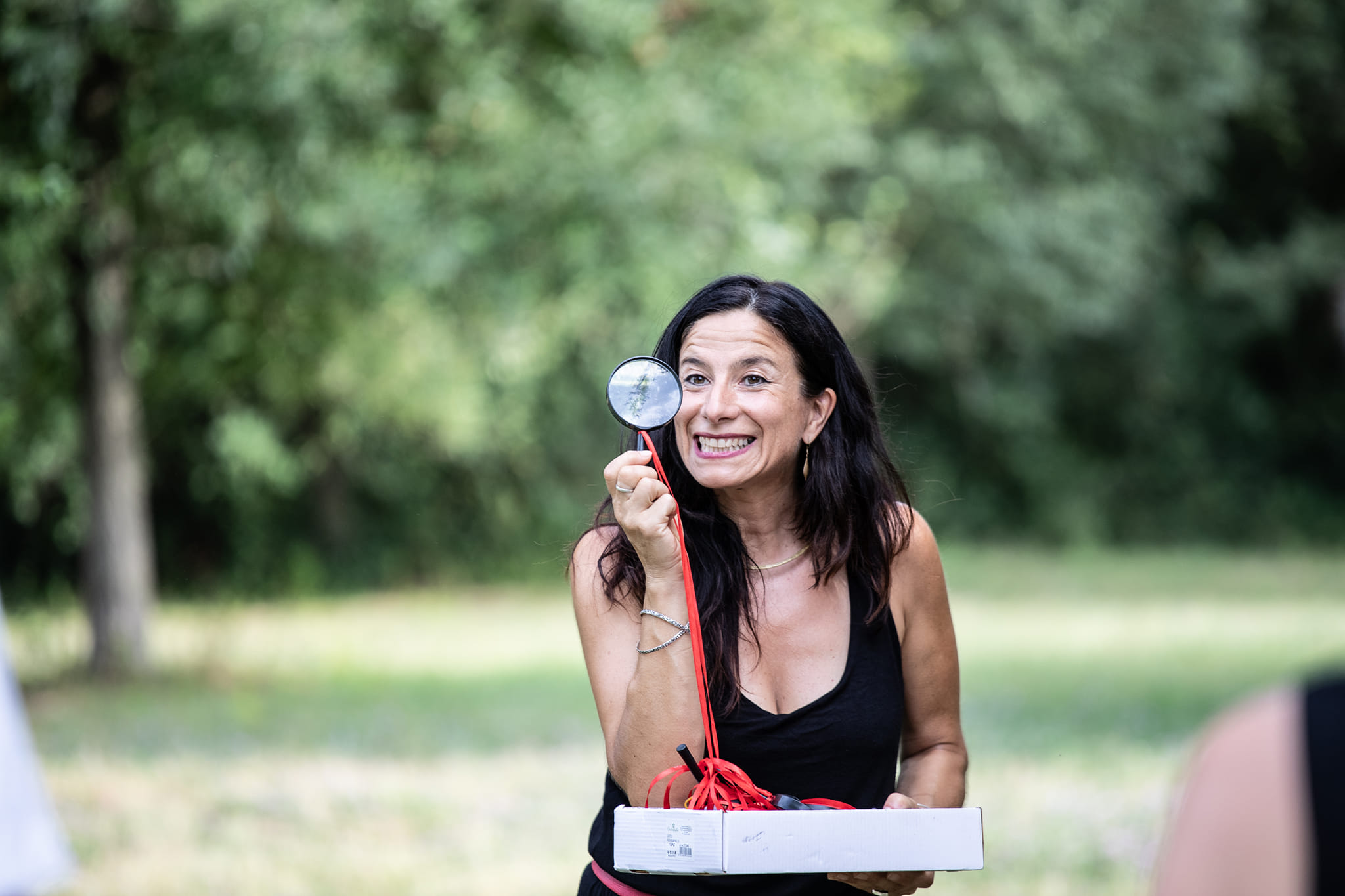 Foto dell'attrice durante il laboratorio